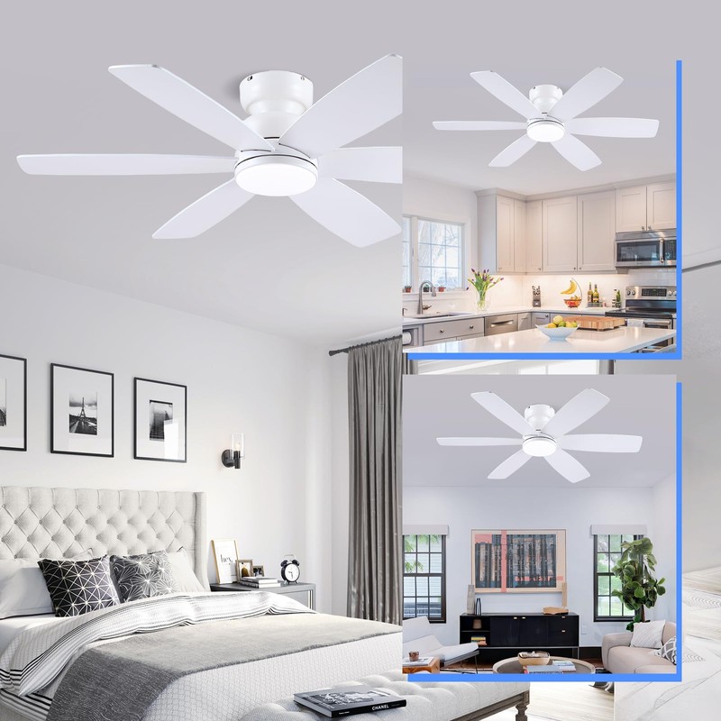 Kviflon 46 inch Ceiling Fans with Lights and Remote/APP Control,