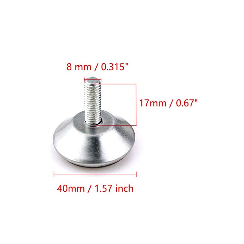 COMOK 5Pcs M8 x 17mm External Threaded Stem Adjustable Furniture