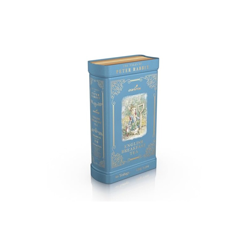 Charbrew Peter Rabbit English Breakfast Metal Tea Book Library Tin
