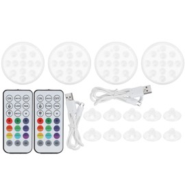 4Pcs LED Pool Lamp IP68 Waterproof 16 Colors RGB Underwater Light with RF 21‑Key Remote Control