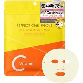 Perfect One Focus VC Charge Smooth Mask, 7 Pieces (Single Item), Vitamin C, Niacinamide, Glutathione, Pore Care, Dry, Liquid, Melt Raw Skin Sheet Mask