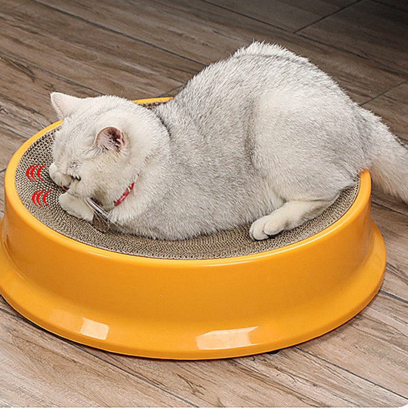 Cat Scratcher Bed with Replaceable Scratching Board Large Round Shape