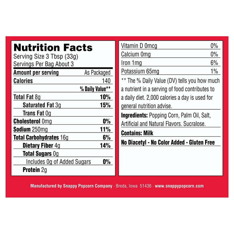 Snappy Kettle Corn Microwave Popcorn, 3.5 oz, 48 Pack