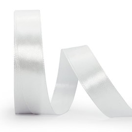 White Ribbon 3/4 Inch, 25 Yards/roll Solid Satin Ribbon for Gift Wrapping, Bow & Eternal Flower Making, Floral Bouquets, Party Decoration.