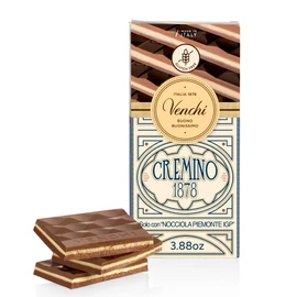 Venchi - Cremino 1878 Chocolate Bar with Almond Gianduja and Hazelnuts, 3.88oz - Gluten Free