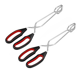 Alnicov Scissor Tongs,2 Pieces Stainless Steel Kitchen Barbecue Scissor Tong with Silicone Handle,Barbecue Grilling Tongs Cooking Baking Bread Food Tongs,11Inch