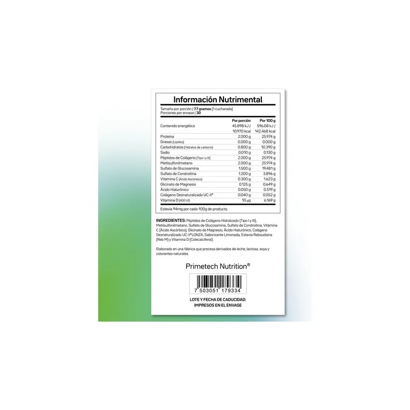 Primetech Fl Plus Colágeno Tipo 2 Articulaciones Glucosamina