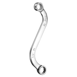 sourcing map 7/16" x 1/2" 12-Point S-Style Box Wrench Double End S-Shaped Wrench Chrome Plated Alloy Steel S Box Wrenches for Home Auto Bike Repair Machine Maintenance, Silver