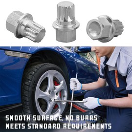 JNNJ Pack of 2 Wheel Lock Nuts Removal Key, Anti-Theft Wheel Lock Wheel Nut Key, Car Wheel Lock Lug Screw Removal Key (15-Tooth)