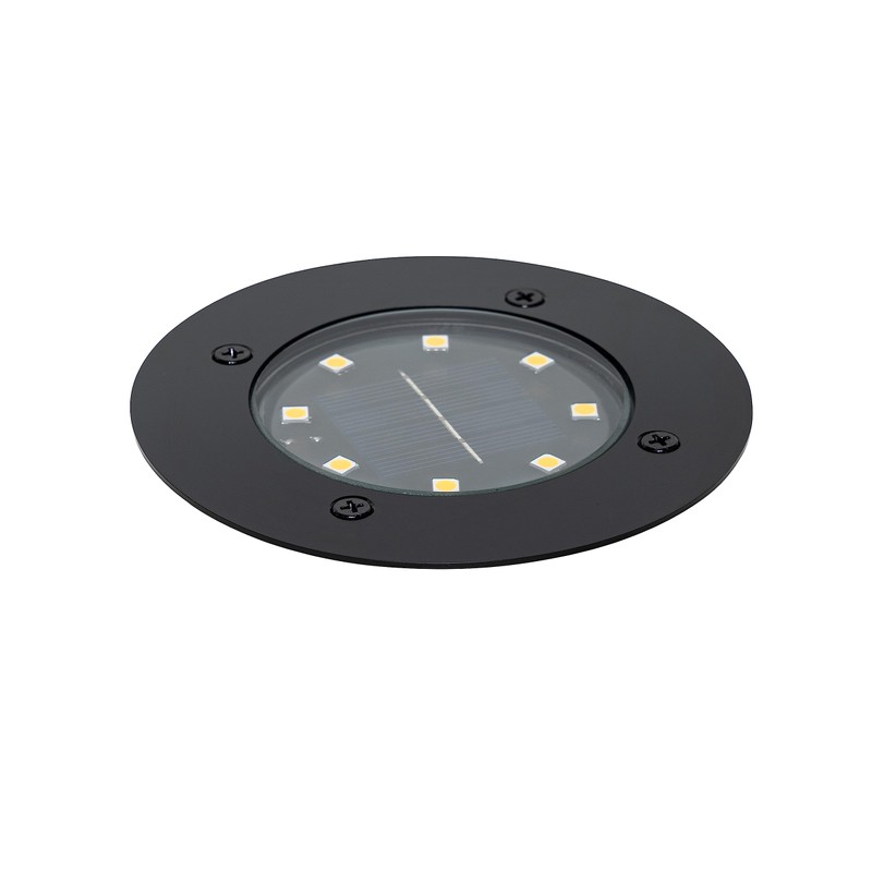 Qazqa - Modern Floor Spotlight Black Including LED IP65 Solar