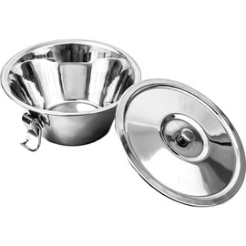 Arga - Water Bath Mould - Pudding Mould with Lid - Moulds for Pudding - Pudding Moulds for Falling - Creme Brulee Bowls, Souffle Moulds - Stainless Steel - 18 cm