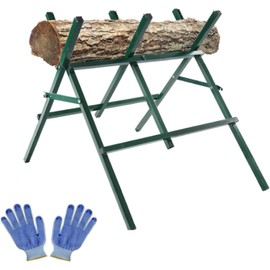 Metal Portable Sawhorses - Adjustable Height Folding Design with Sawteeth Grip for Stable Wood Cutting & Log Holding in Woodworking, Workshop, Garage, Jobsite Use, 2.5X3.4X2.7FT