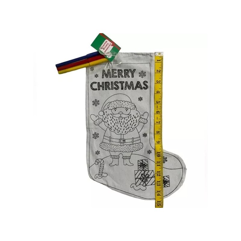 Simply Holiday Christmas Stocking Color Your Own Canvas Fabric Stocking