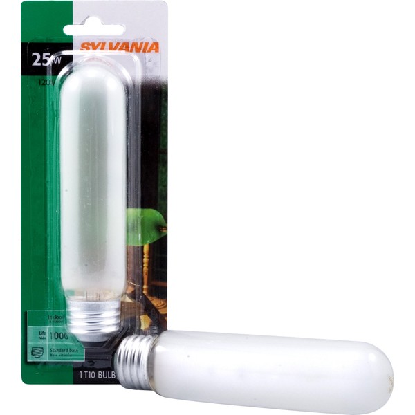 Sylvania 18492 25-Watt Frosted Tubular Incandescent T10 Bulb