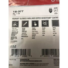 PIP Safety -X377/XL  G-TEK  POLYKOR  XRYSTAL  SEAMLESS  KNIT CUT  RESISTANT  GLOVE