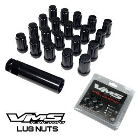 VMS Racing 20 VMS Racing 12X1.5 Drag Wheels Black Close End Spline Lug Nuts Forged Steel