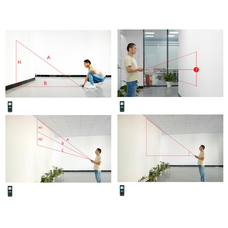 Distance Measure 100m Distance Meter Digital Display with Bubble Level
