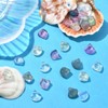 Ipotkitt 100 Pcs Transparent Glass Scallop Shape Beads Top Drilled