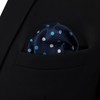 SHLAX&WING Men's Silk Fashion Dot Blue Pocket Square, blue