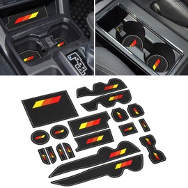 SENSHINE Custom Liners for Toyota Tacoma Accessories 2016-2021 2022 2023 Non-Slip Anti Dust Liner Cup Holder, Center Console, and Door Pocket Inserts Mats Premium Interior (Double Cab) (Gray Trim)