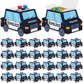Kosiz 36 Pcs Police Treat Boxes Bulk Party Decorations Police Themed Party Favors Cop Themed Paper Snack Container Badge Patrol Car Gift Box for Officer Birthday Supplies