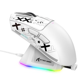 MAMBASNAKE x ATTACK SHARK X11 Ultra Light Gaming Mouse, 60g RGB Magnetic Charging Stand, 3 Modes Connection, 2.4Ghz/Bluetooth/Type-C Double Bluetooth Channel, 6 Levels DPI Switch, PAW3311 Sensor,