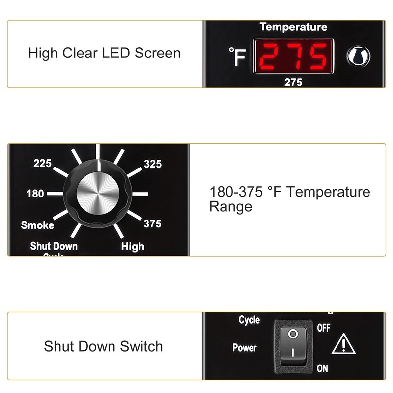 WADEO Digital Thermostat Controller Kit Replacement Part for Traeger Wood