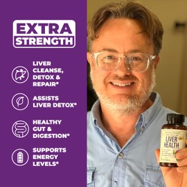 Liver Cleanse Detox & Repair - Artichoke Extract Liver Health Formula for Liver Detox -Liver Supplement with 50% Silymarin Milk Thistle Extract, Dandelion, Digestive Enzymes for Liver Support. 30 Days