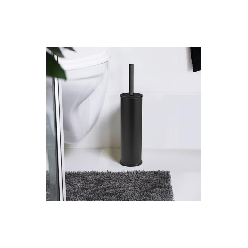 WENKO Olmedo Toilet Brush Holder Stainless Steel Closed Stand 8.5