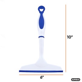 Superio 6” Window Squeegee with Grip Handle and Hanging Hook. (Blue)