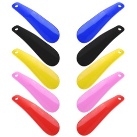 Comfwalk Plastic Shoe Horns - 200 Pack Assorted Colors - Durable, Curved, Pocket-Size 6.3 Inches, Unisex - Travel-Friendly (200)