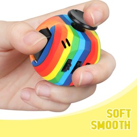 QOOLBUY Premium Fidget Cube,Stress and Anxiety Pressure Relieving Toy,Sensory Fidget Toys for Children and Adults with Autism ADD OCD ADHD (Rainbow Color)