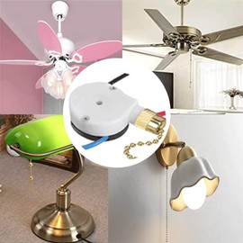 Zing Ear ZE-208s E89885 Ceiling Fan Switch Kit - 3 Speed 4 Wire Pull Chain Switch With Brass Chain - Xuan MVP Fan Light Replacement Part