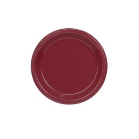 Exquisite Burgundy Plastic Plates 100 Count I 10 Inch I Round Burgundy Disposable Plates - Disposable Burgundy Dinner Party Plates For All Occasions - Burgundy Plastic Party Plates For Parties