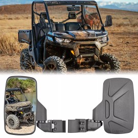 sinocea0 2x Side Folding Rear View Mirrors For Can-Am Defender HD8 HD10 HD5 Max 2016-24