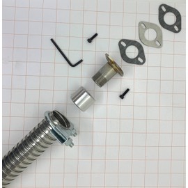 GenExhaust for Champion Generator w/ #90A exhaust cover plate 1-1/2" steel exhaust extension. (5 foot)