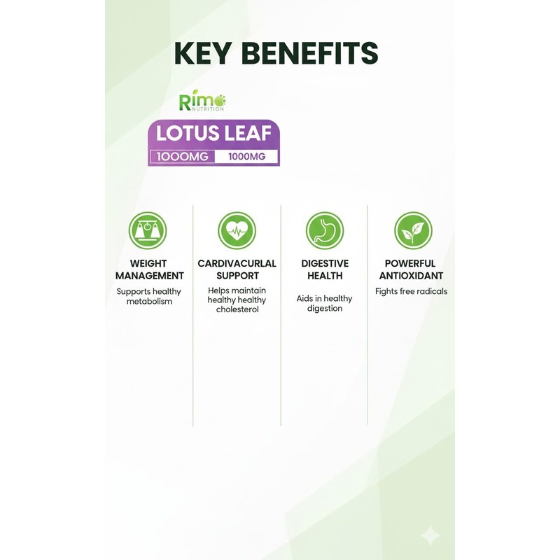 Lotus Capsules 1000mg per Serving | Natural Herbal Supplement for