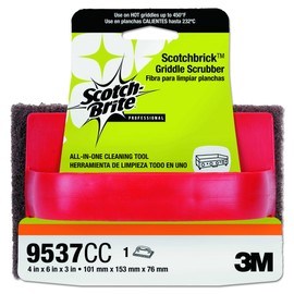 Scotch-Brite PROFESSIONAL 9537 Scotchbrick Griddle Scrubber, 4w x 6d x 3h, Red/Brown, Pack of 4 (Case of 3 Packs)