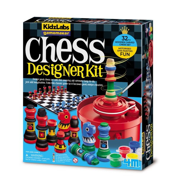 4M KidzLabs - Motorised Spin Art Chess Designer Game, Multi-Coloured, 403452