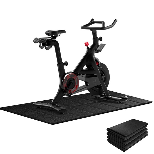 Bike/Treadmill Mat 63x30,Compatible with Peloton, 1/4“Thick Bike Mat for Hardwood