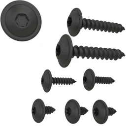 AUPROTEC Tapping Screws 4.2 x 32 mm Flat Head with Washer Torx Black Galvanised DIN 7049-4.2 x 32 mm, Pack of 100