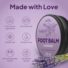 Pumice Valley Foot Balm Cream for Dry Cracked Heels and Feet - Natural Foot Moisturizer Balm for Calluses and Dry Feet Treatment - Lavender Foot Lotion 3.5 Oz