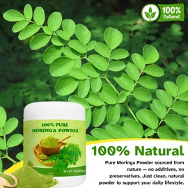 10oz Moringa Powder - 100% Pure Moringa Oleifera Leaf Powder, Smooth Taste & Easy to Mix, Great for Shakes, Smoothies, Teas & More, Sealed Can Packaging