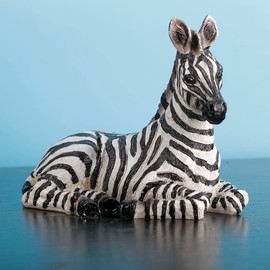 Wisifayardin Zebra Table Sculpture - Resin Zebra Figurine - Black, White - African Safari Zebra Collectible for Bedroom, Living Room, Office, Bookshelf, Mantel, Entryway, Foyer, Nursery