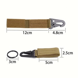 FLYAMAPIRIT Tactical Keyring Belt Clip Molle Strap Attachment Strap Hanging Carabiner Clip, Green