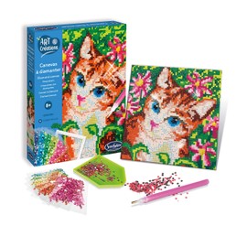 Sentosphère 3920370 Rhinestone Painting Kit Cat Creative Kit DIY for Children and Adults