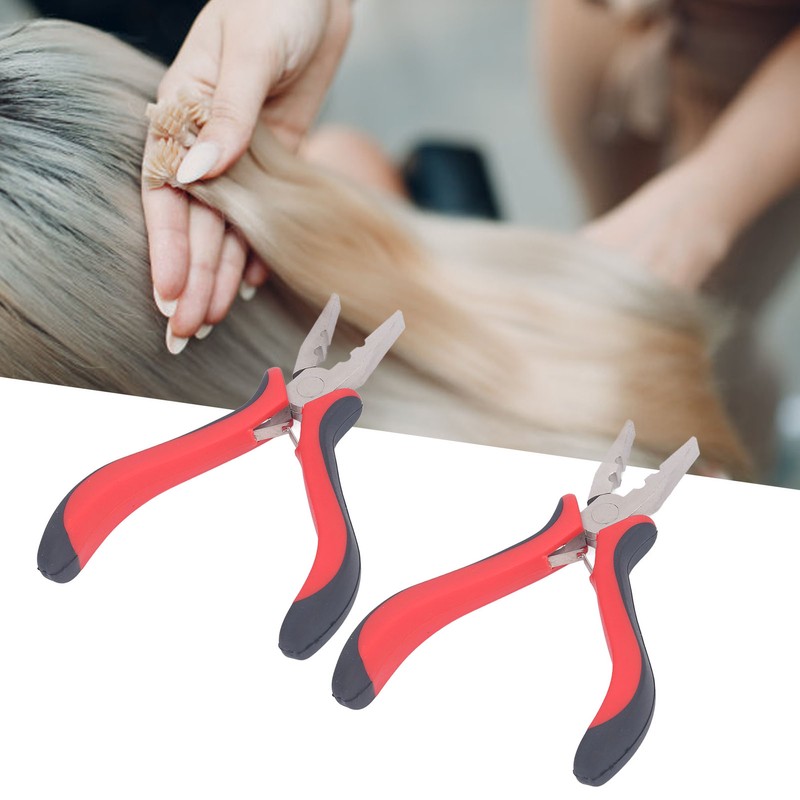 2pcs Hair Extensions Plier Ergonomic Handle Skid Resistance 2 Holes
