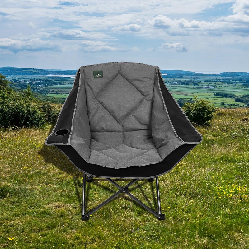 Northroad Oversized Foldable Camping Chair, Outdoor Padded Lawn Chair w/Cup