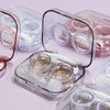 Transparent lens case with fixed lens barrel lid lens case 3ea