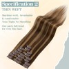 S-noilite Clip in Hair Extensions Human Hair Medium Brown/Dark Blonde,